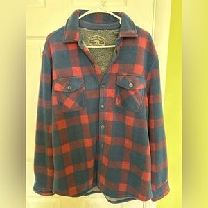 Red and Blue Plaid Button-Up Shirt